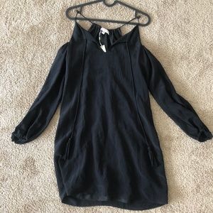 Lavender Brown off the shoulder long sleeve dress